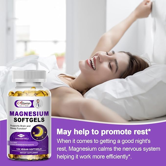 High Absorption Magnesium Glycinate 400mg Softgels 400 mg 100mg Calcium D3 & K2, for