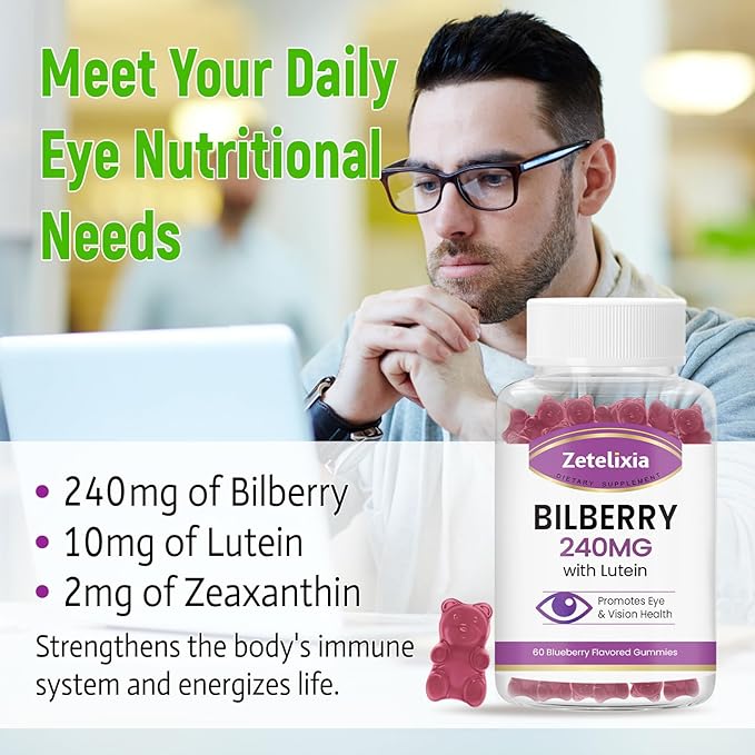 Sugar Free Bilberry Extract Supplement 240mg,Eye Supplements Filtering,60 Count