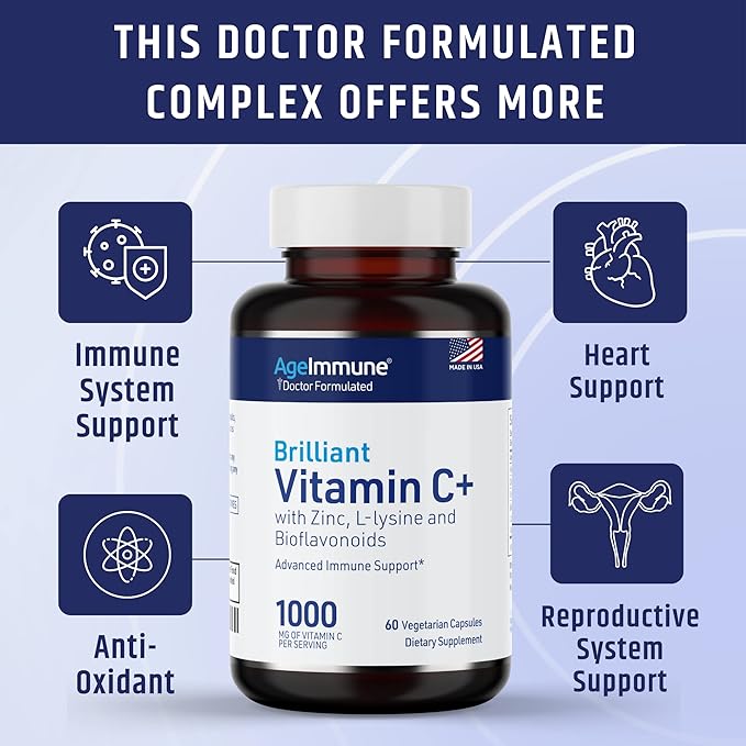 Vitamin C 1000mg Complex with L-Lysine 500mg, Zinc 12mg, Bioflavonoids 300mg. Doctor Bottles.(2)