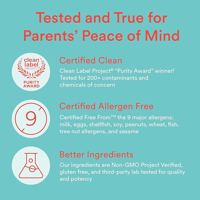 SmartyPants Organic Kids & Toddler Multivitamin 3 (ALA), D3, C, B12, B6, B6, Vitamin K2 & 180 Count