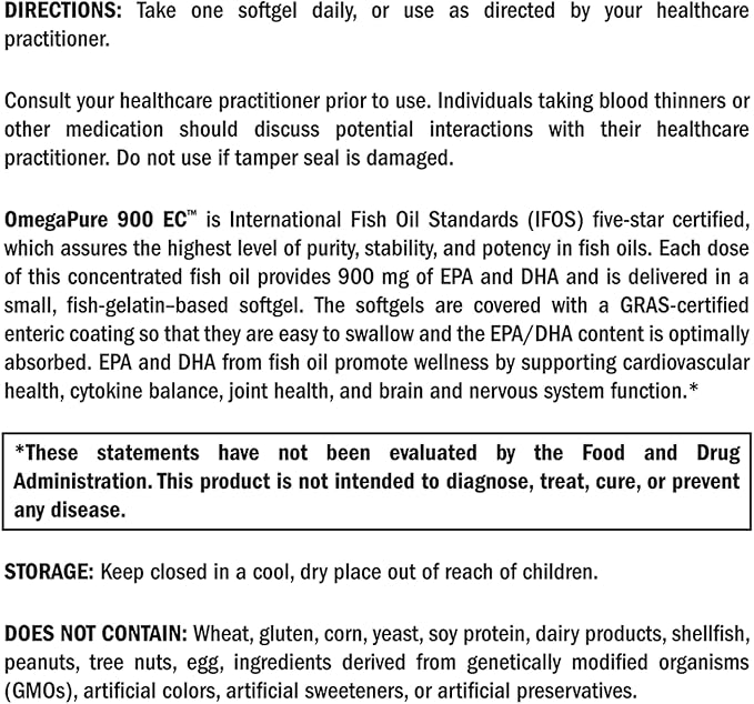XYMOGEN OmegaPure 900 EC 3 Fish (120 Enteric-Coated