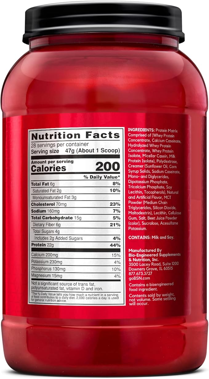 BSN SYNTHA-6 Whey Protein Powder, Strawberry 28 Servings