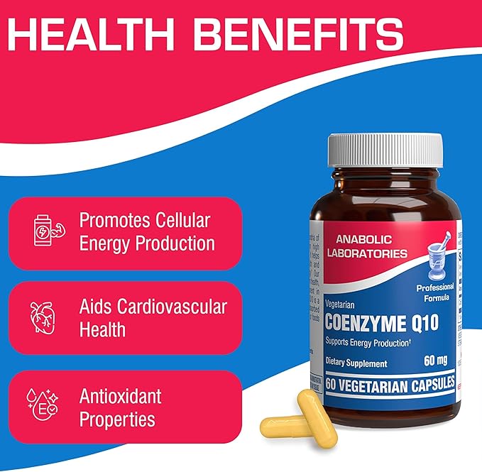 Anabolic Laboratories CoQ10 60mg Capsules 60 Coenzyme Q10 Supplements CoQ10 for
