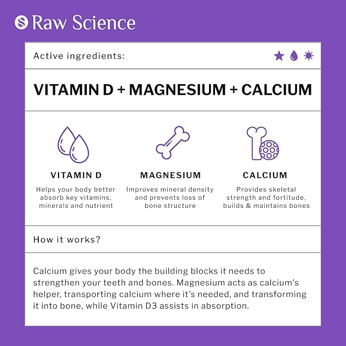 Calcium Magnesium Supplement, Bone Strength Supplements, K2, Plant 515MG Per 90 Capsules