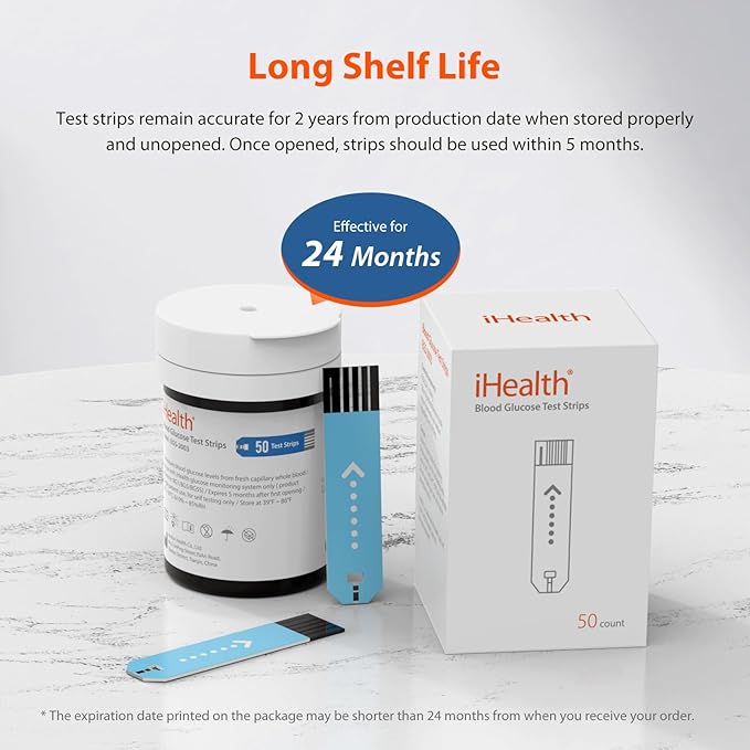 iHealth Blood Glucose Test Strips 100 100 Count,