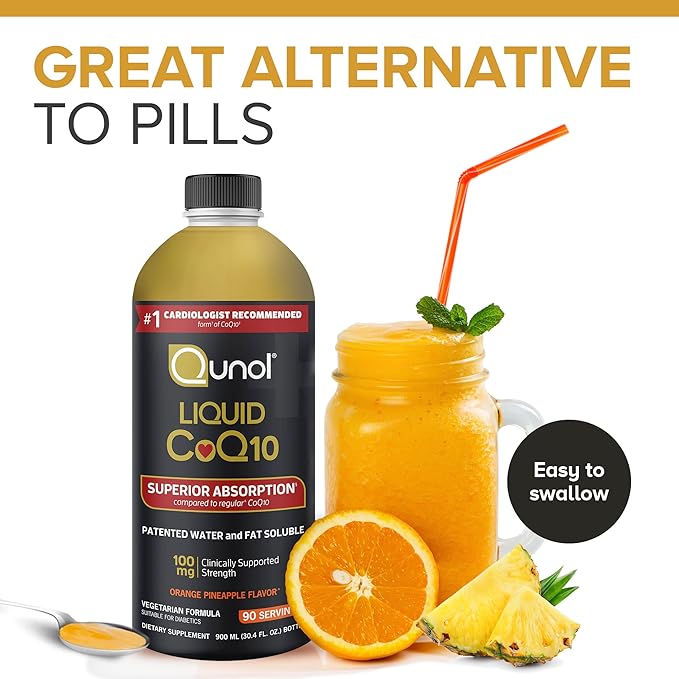 Qunol CoQ10 Liquid Supplement 100mg, Superior Q10, Antioxidant 90 Servings, 30.4 oz