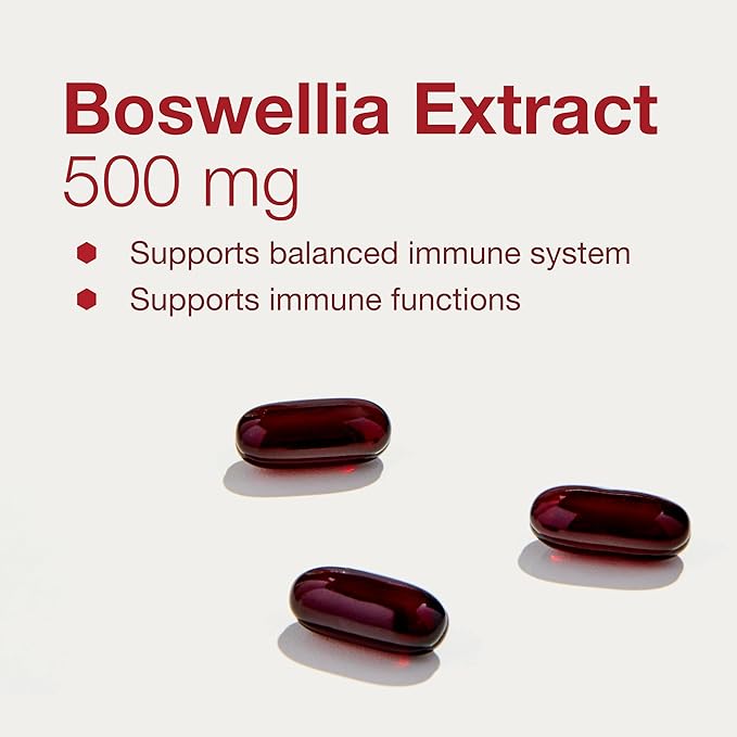 PROTOCOL FOR LIFE BALANCE Boswellia Extract 500 mg - Boswellia Supplement - with MCT Oil Base - Balanced Immune Response - Dairy Free & Soy Free - 90 Softgels