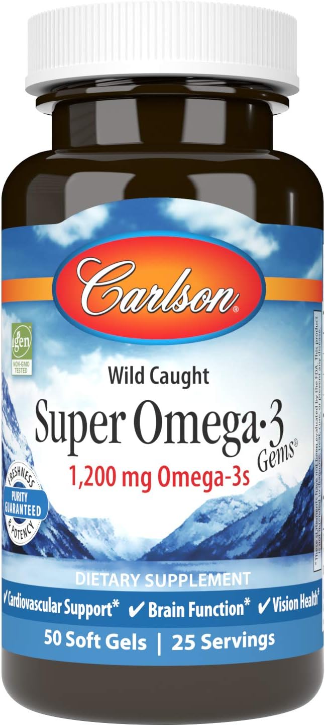 Carlson - Super Omega-3 Gems, 1200 Omega-3s, Wild 50 soft