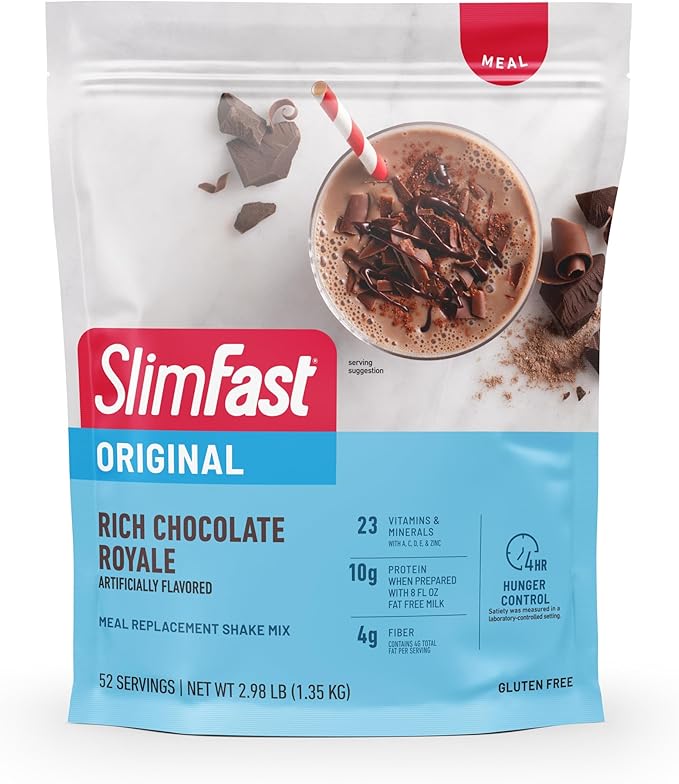 SlimFast Meal Replacement Powder, Original Rich 10g of 52 Servings