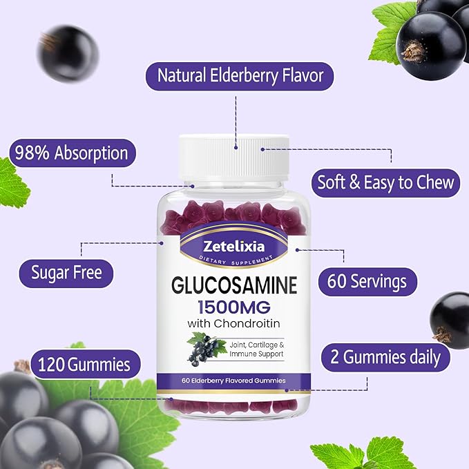 Glucosamine Chondroitin Gummies with MSM, Turmeric 120 Count