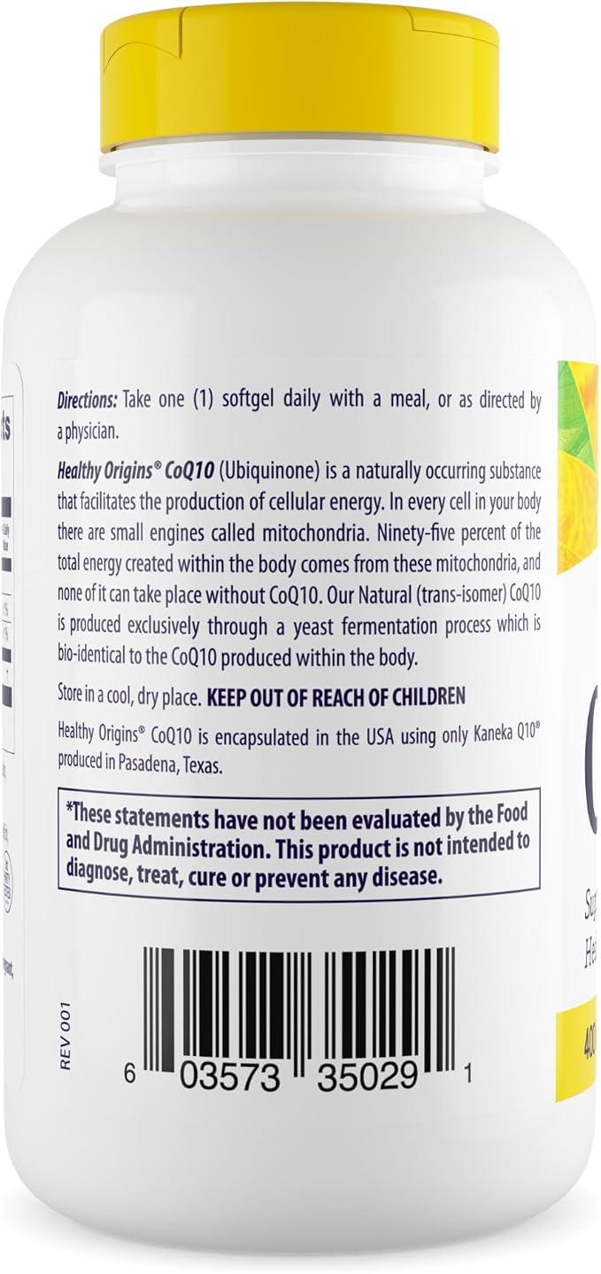 Healthy Origins CoQ10 (Kaneka Q10), 400 mg 150 Softgels
