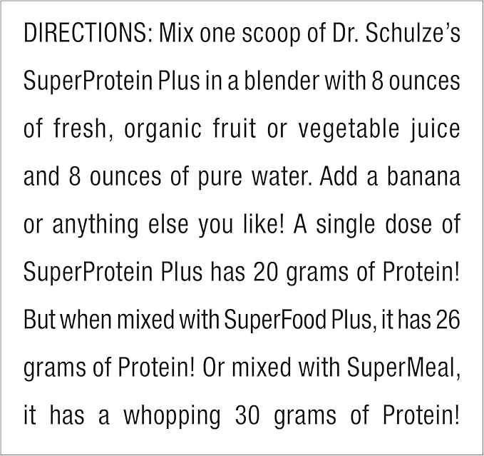 Dr. Schulze's | SuperProtein Plus | 100% Plant B-12 & 19 Oz.