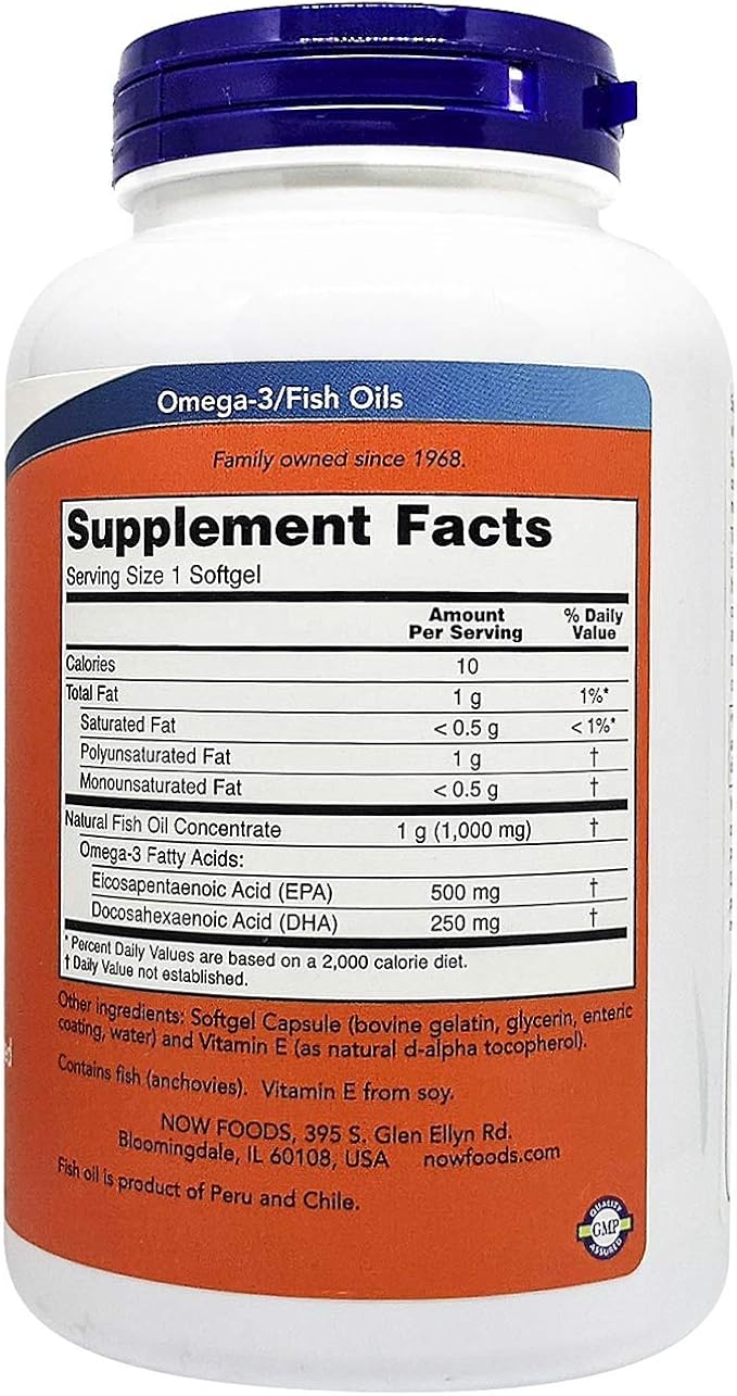 Now Foods Ultra Omega-3 Fish Oil 500 EPA 250 DHA 180 Softgels