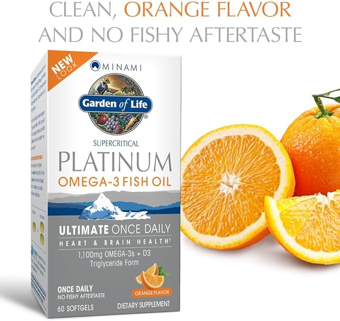 Garden of Life Minami Supercritical Platinum 3 Fish 1100Mg Omega-3S, Omega-3S, 1,000 1,000 Iu D3, 60 60 Softgels