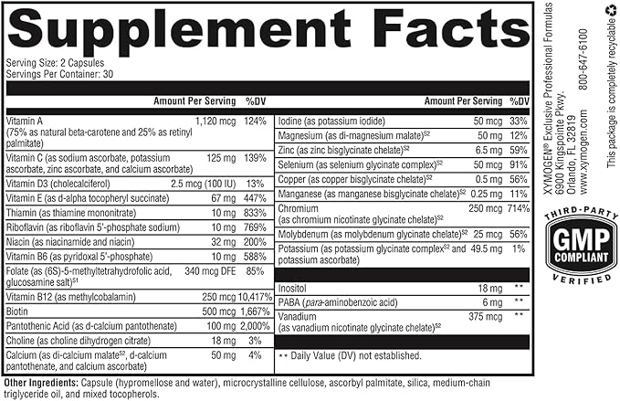 XYMOGEN ActivNutrients without Iron (60 Capsules)