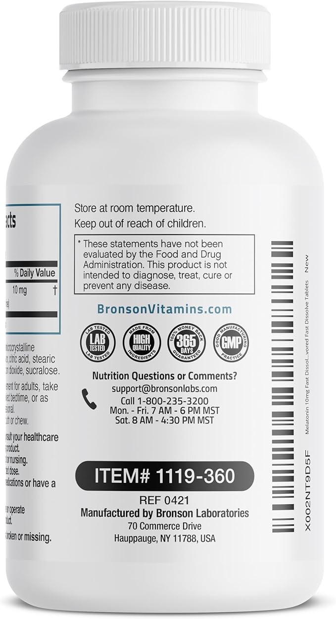 Bronson Melatonin 10mg Fast Dissolve Cherry 360 Count