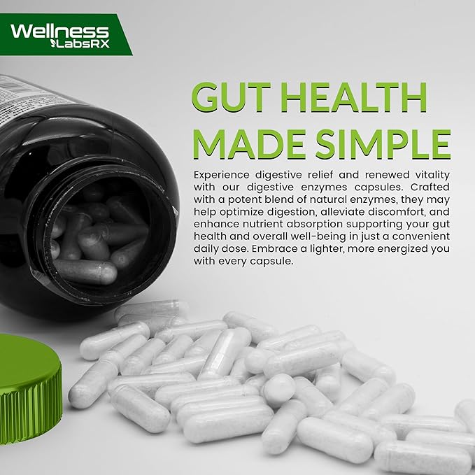 Digestive Enzymes with Probiotics and Prebiotics 450mg - 5 Billion 120 Capsules, 2 Packs