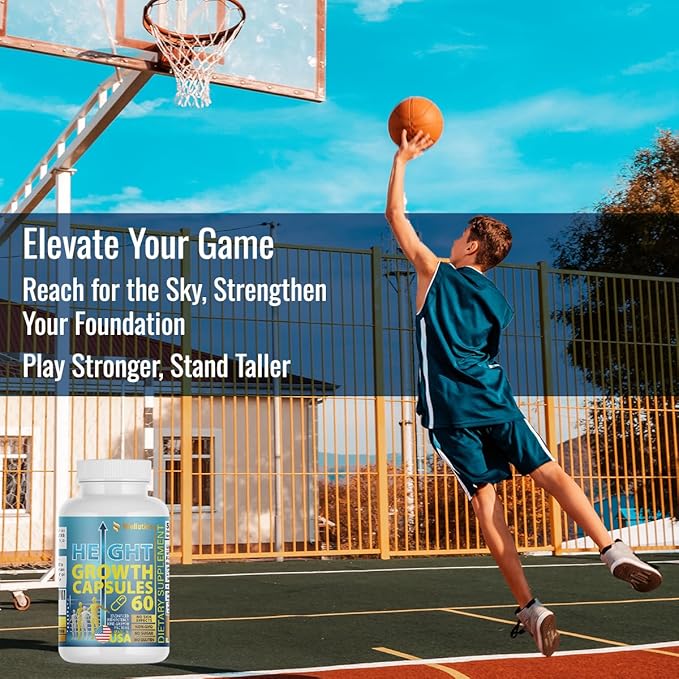 WELLUTION Height Growth Maximizer – Natural Supplement for Bone Strength & Support – Made in USA – Calcium-Enriched Pills