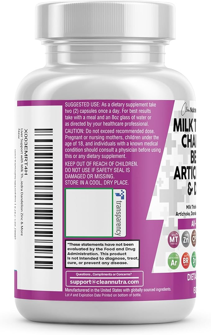 Clean Nutraceuticals Milk Thistle NAC Chanca 60 Count