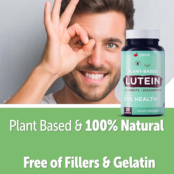 Yuve Lutein Zeaxanthin Supplement, Lutein 20mg, Lutemax2020, Eye 30 Vegan