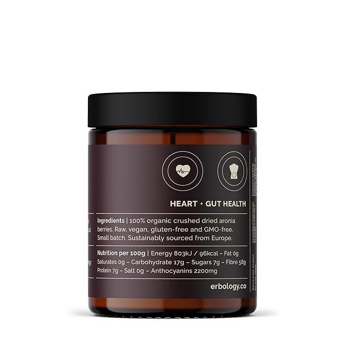 Erbology Organic Aronia Berry Powder 3.2 oz 30 Servings