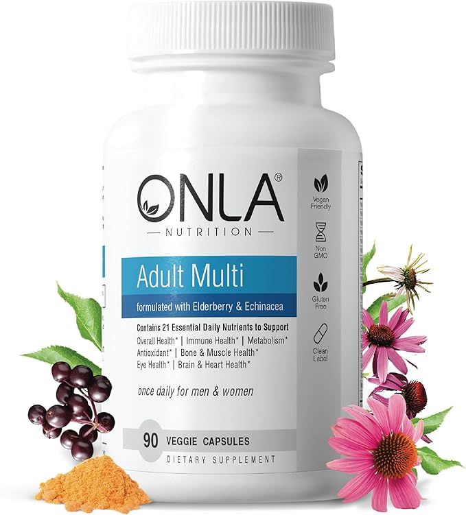 ONLA Elderberry Supplements for Women 80mg 20mg, Zinc, D3, & B6 - 3 Month
