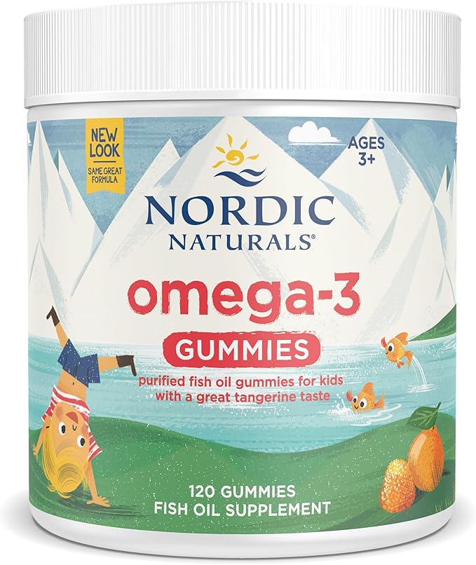 Nordic Naturals Nordic Omega-3 Gummies, Tangerine 120 Gummies 82 mg Omega-3s with 60 Servings