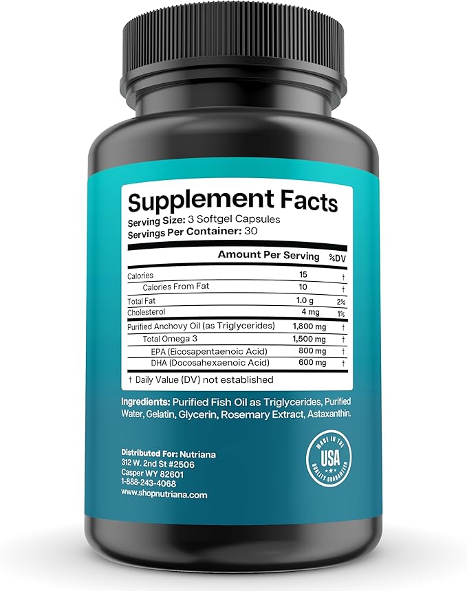 Omega 3 Fish Oil 1500mg 3 Supplement 90 Fish