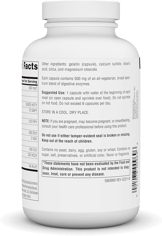 Source Naturals Essential Enzymes 500mg Bio-Aligned 240 Capsules