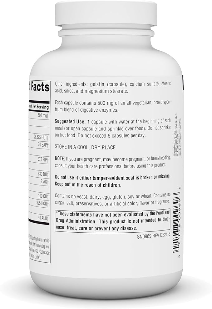 Source Naturals Essential Enzymes 500mg Bio-Aligned 240 Capsules