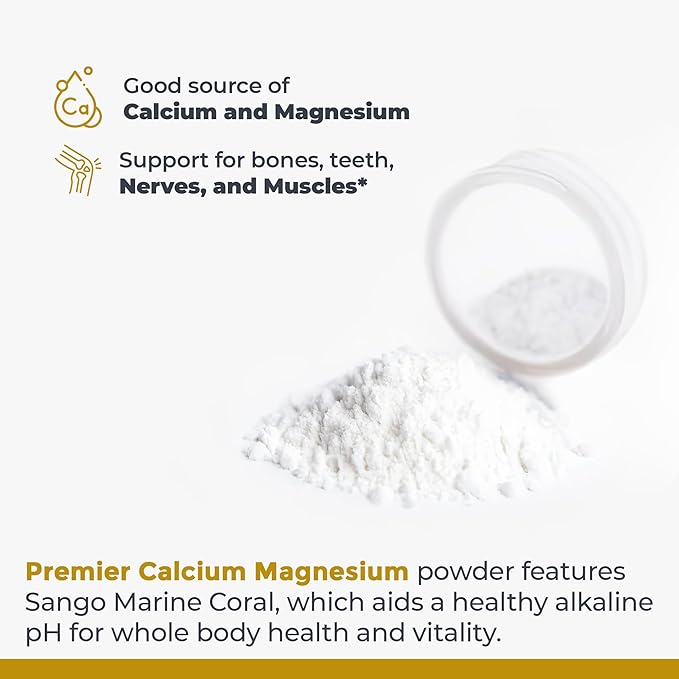 Premier Research Labs Calcium Magnesium - from Sango Coral Calcium - for Tooth Care, Bone & Joint Health - No Fillers or Additives - Supplements for Healthy Alkaline pH - Kosher - 8 oz