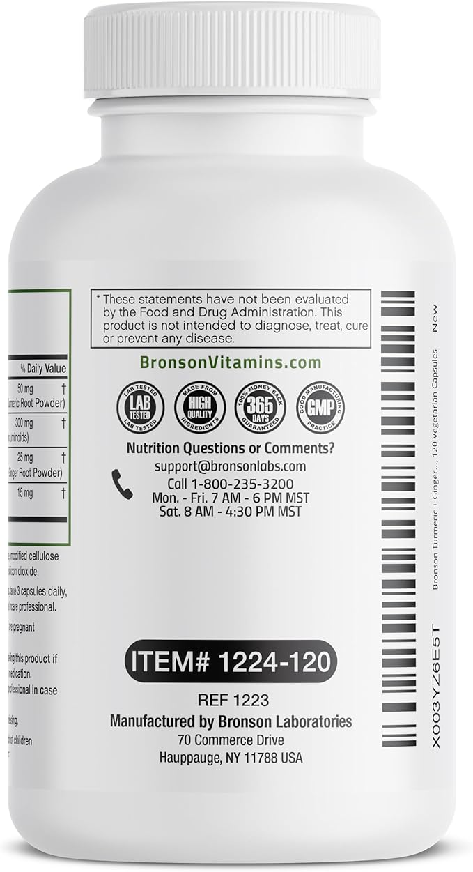 Bronson Turmeric + Ginger Extra Strength 120 Vegetarian