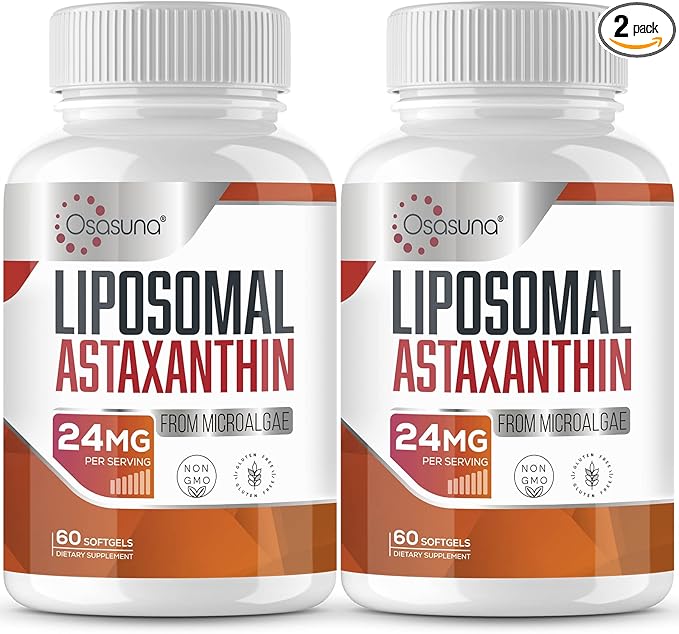 Liposomal Astaxanthin Supplement 24MG, Maximum Absorption, 120 Softgels(4 Softgels(4 Months