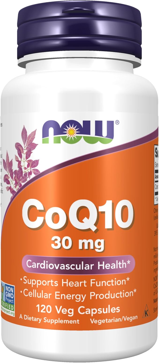 NOW Supplements, CoQ10 30 mg, Pharmaceutical 120 Veg