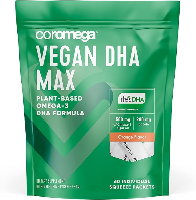 Coromega Vegan DHA, Plant-Based Omega-3 Algal 60 Ct