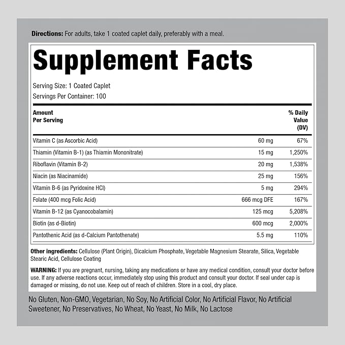 Piping Rock Vitamin B Complex 100 Coated