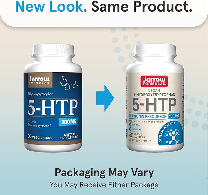 Jarrow Formulas 5-HTP, 100 mg, Serotonin 60 Veggie 60 Day