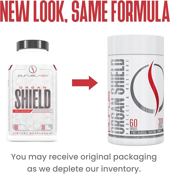 Purus Labs Organ Shield Active Antioxidant 30 Servings, 60 Gelatin