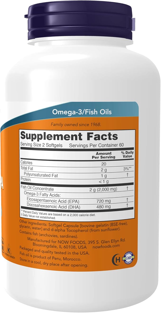 NOW Supplements, Super Omega EPA, 360 240 DHA, 120 Softgels