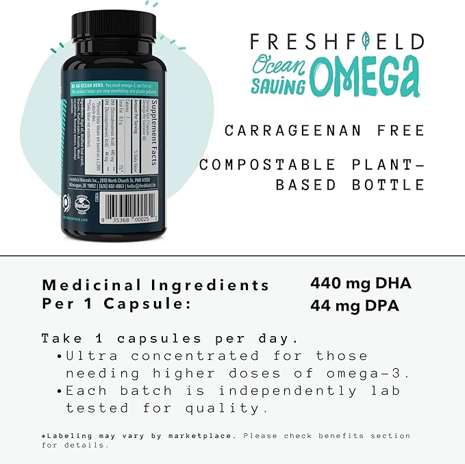 Ocean Saving Omega 3, The Fish 2-Month Supply, (440 mg), 60 Count