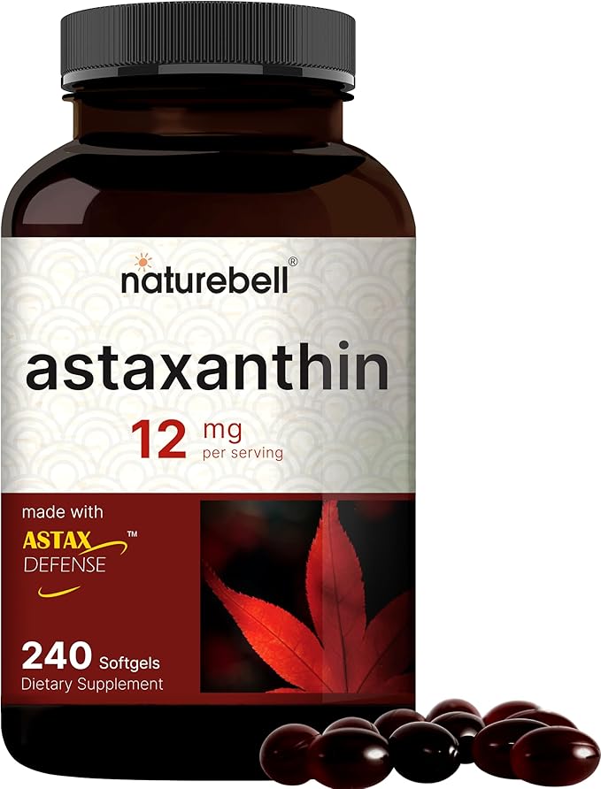 NatureBell Astaxanthin 12mg, 240 Softgels, Made 4 Month
