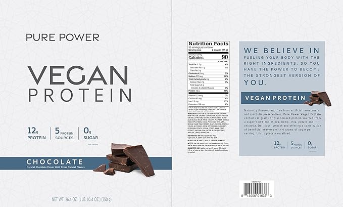 Dr. Mercola Vegan Protein Chocolate 1 lb 6.5 oz (750g)