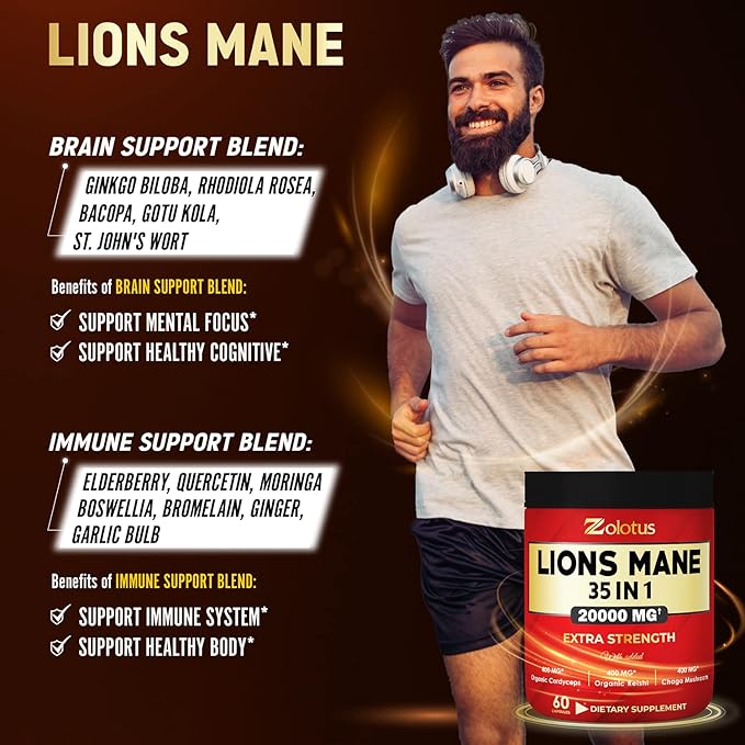 35 in 1 Lions Mane Mushroom 20000mg, with