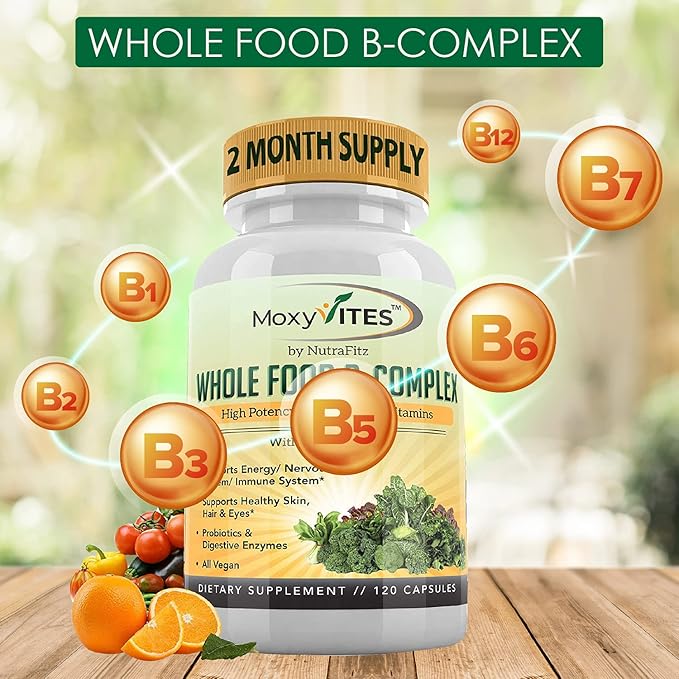 Vitamin B Complex B12 Methylcobalamin, B1, B2, B2, B3, B3, B5, B5, B6, B6, B7, B7, B9 B9 - 120 Capsules