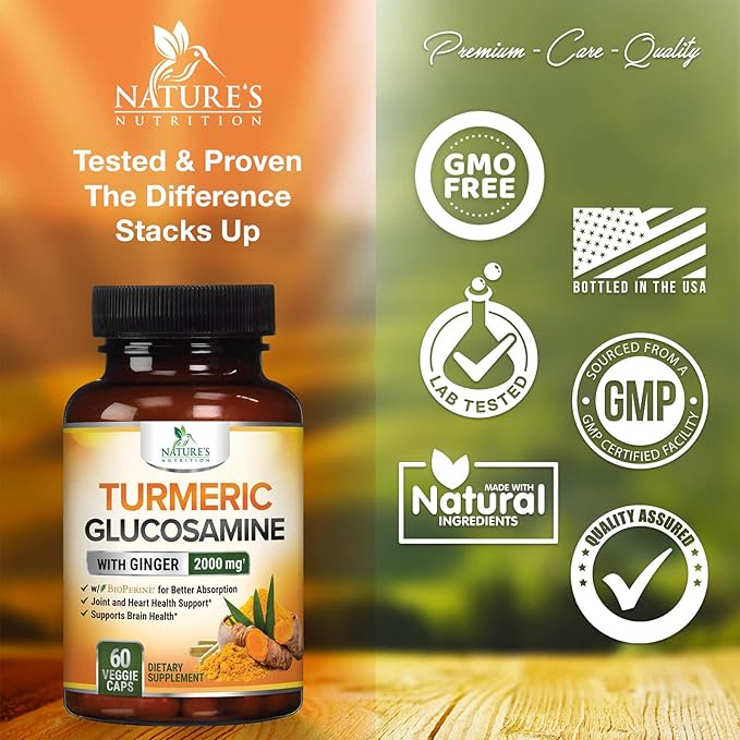 Turmeric Curcumin with BioPerine, Ginger & 95% Curcuminoids 2000mg Black 60 Capsules