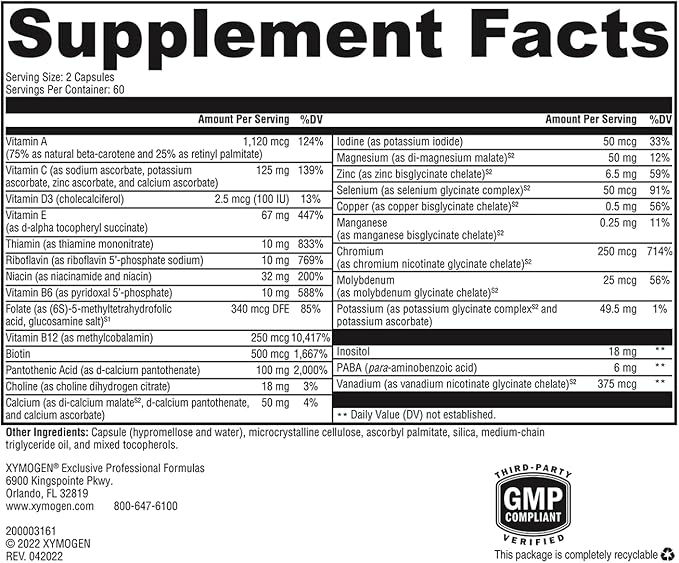 XYMOGEN ActivNutrients without Iron (120 Capsules)