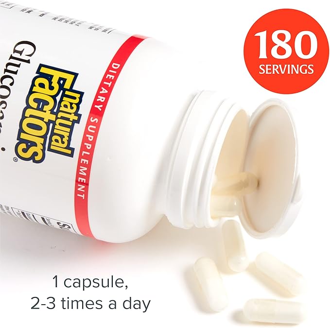 Natural Factors, Glucosamine Sulfate, Supports Healthy 180 Capsules