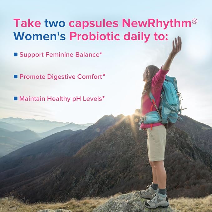 NewRhythm Women's Probiotics, Organic Cranberry 50 Billion 18 Strains, 60 Vegan