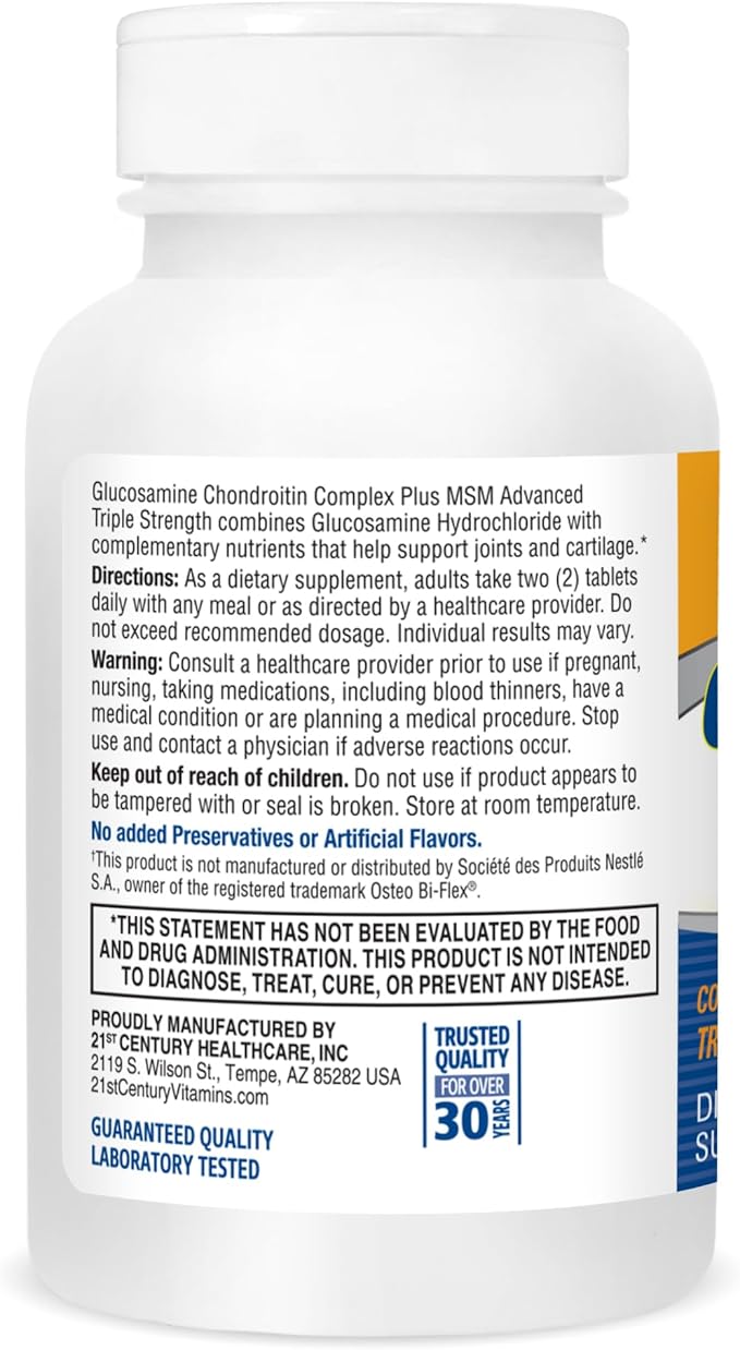 21st Century Glucosamine Chondroitin Complex Plus 120 Count (27438)