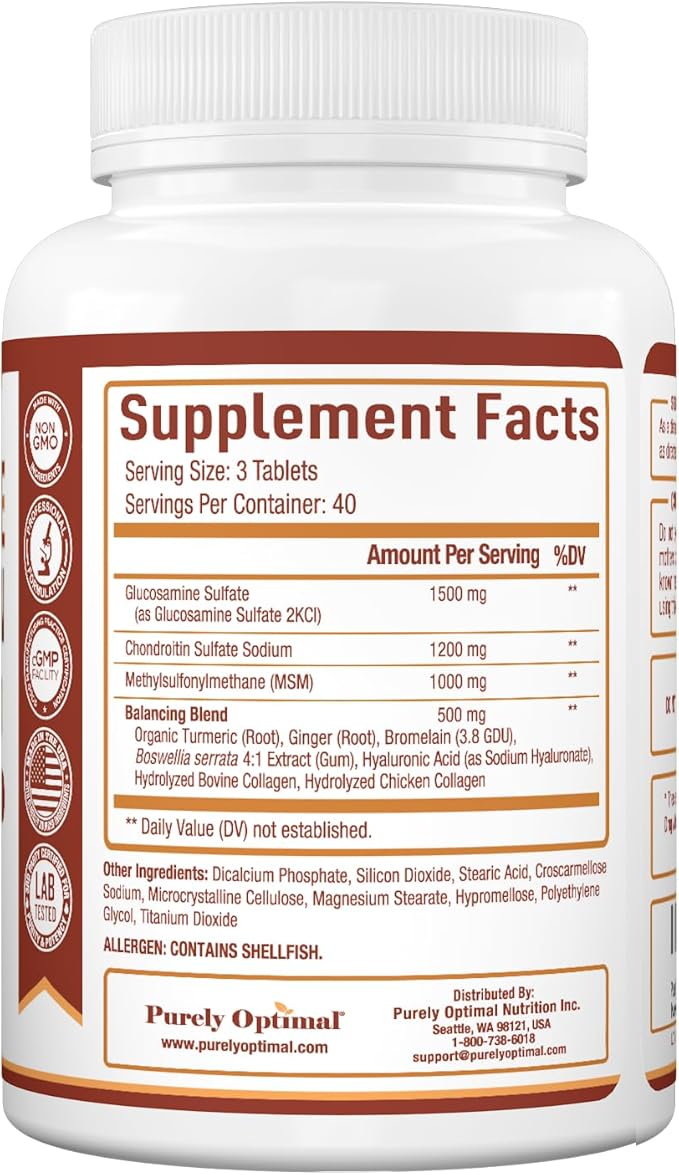 Purely Optimal Premium Glucosamine Chondroitin MSM